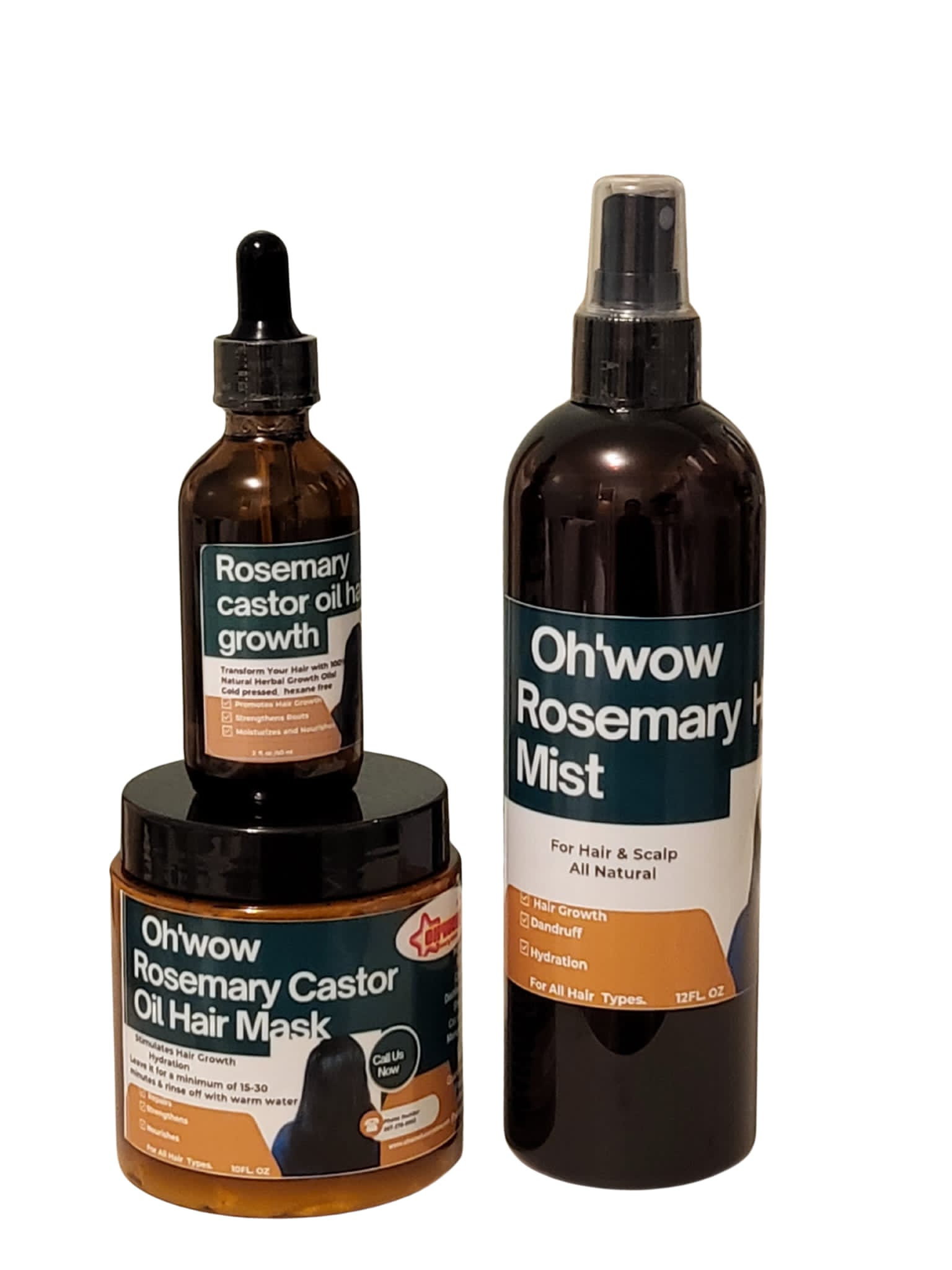 2 Oz Rosemary Castor Oil, Rosemary Hair Mist, Rosemary Castor Oil Hair Mask