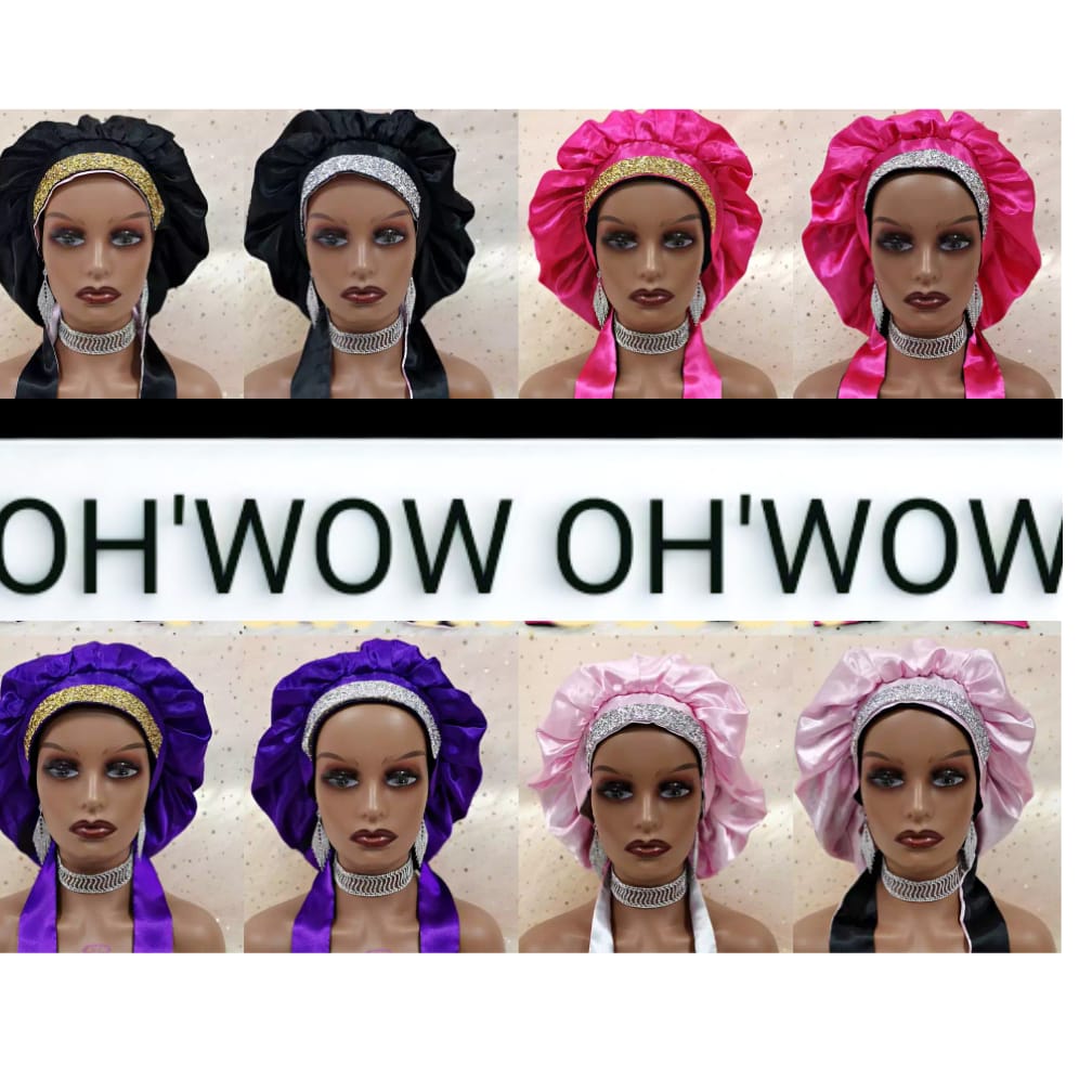 Fashion Hair Bonnet Solid Satin